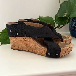 Lucky Brand Mykayla Cork Platform Wedges, Size 9